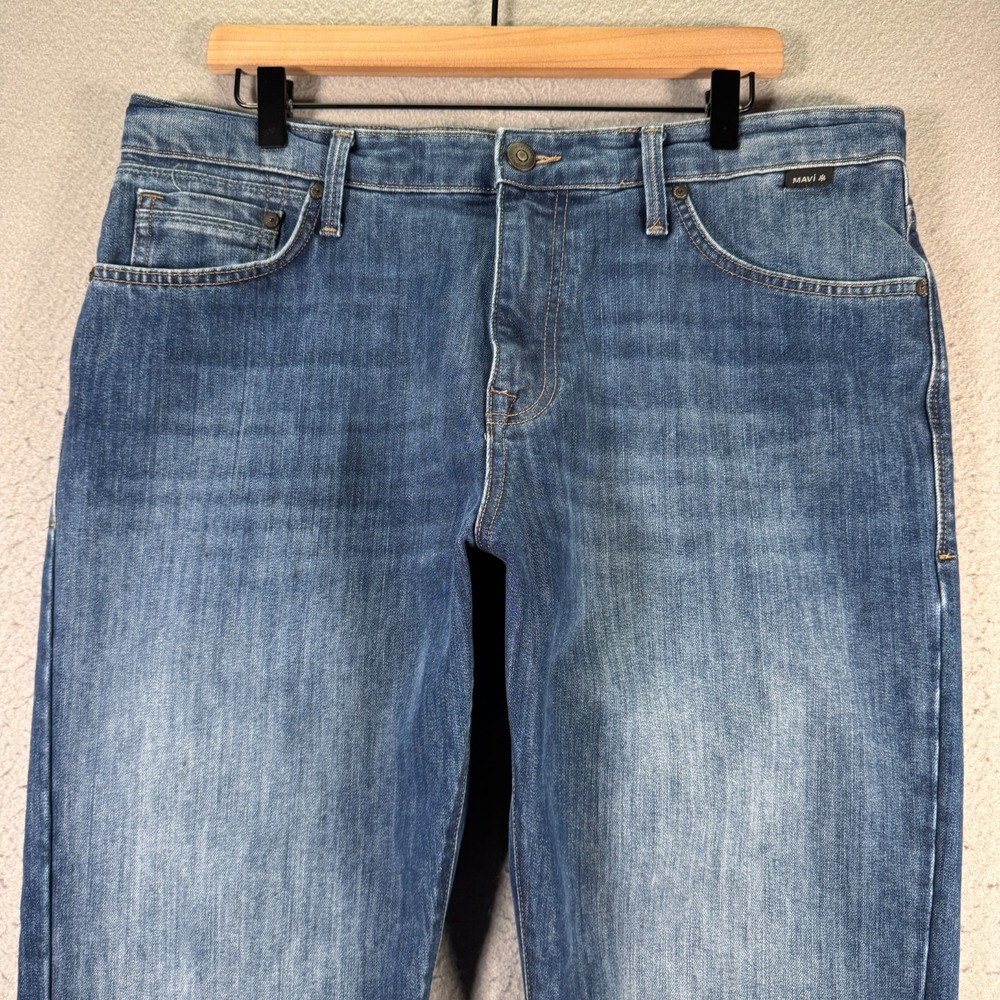Mavi Matt Jeans Mens 35x32 Blue Lightwash Relaxed Straight Leg Denim Comfort - Picture 3 of 16